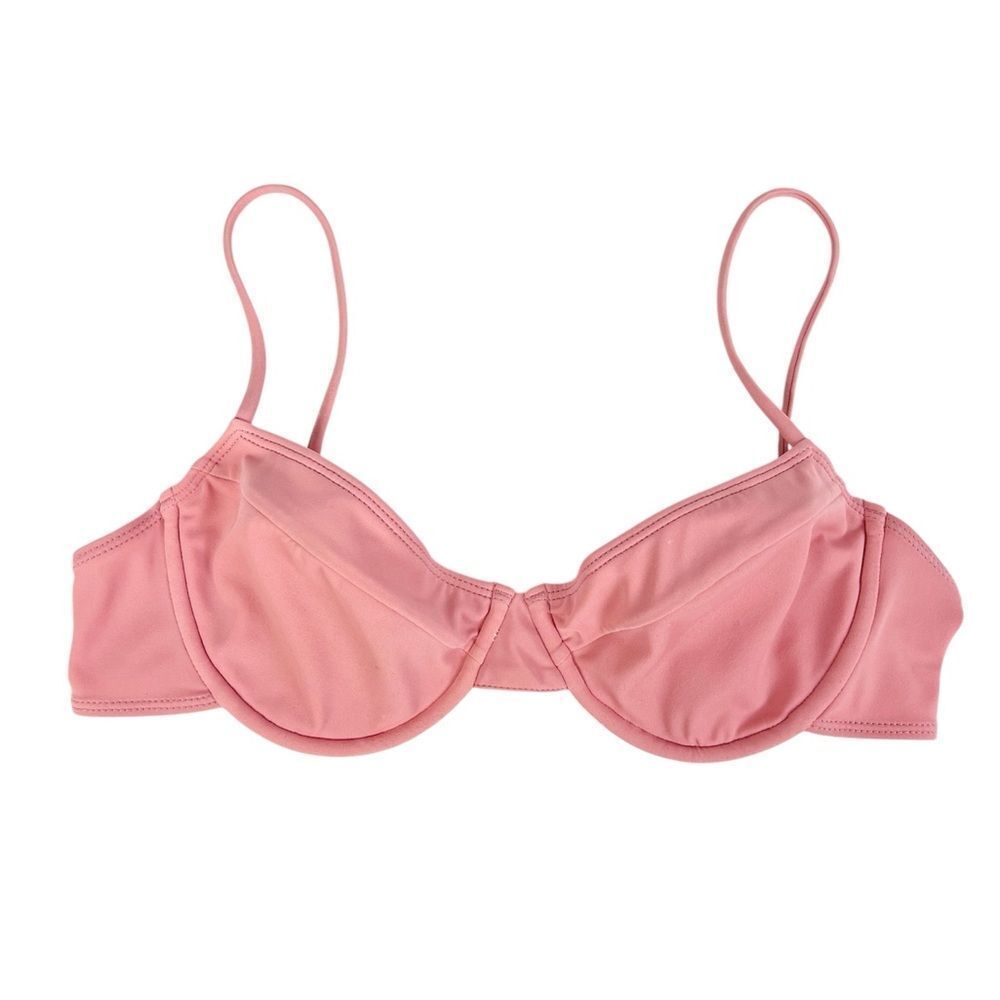 Kendall & Kylie Salmon Pink Underwire Unpadded Spaghetti Strap Bikini Top Medium